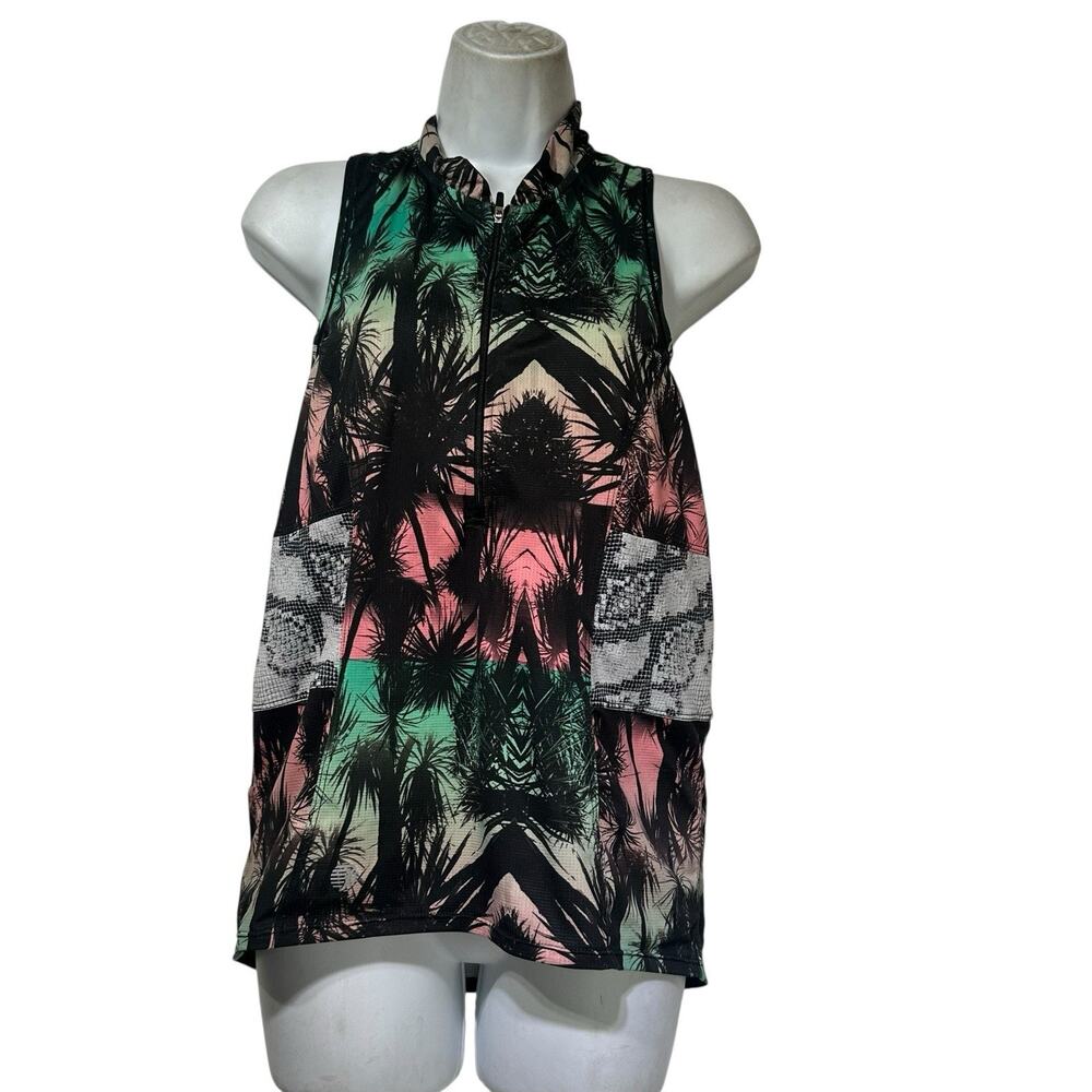 Shebeest Majestic Palm sleeveless Cycling Zipper Jersey Size XL
